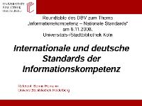 Bild: Internationale und deutsche Standards der Informationskompetenz