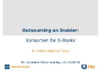 Bild: Outsourcing an Insider: Konsortien für E-Books