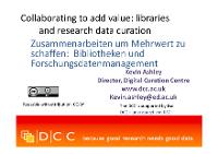 Bild: Collaborating to add value: Libraries and research data curation